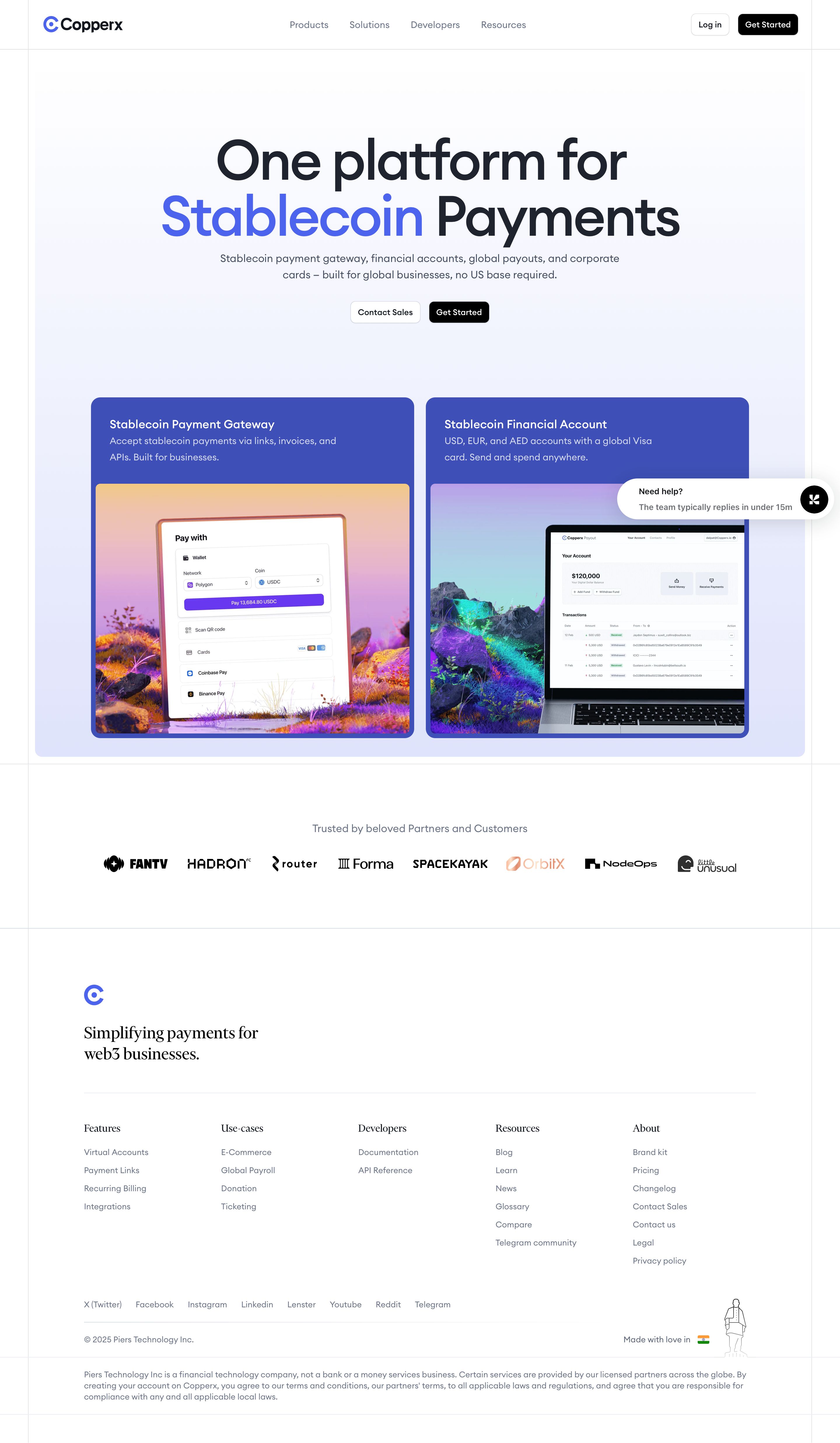 copperx.io - Copperx | Stablecoin Platform for Cross-Border Payments | Copperx - Desktop Screenshot