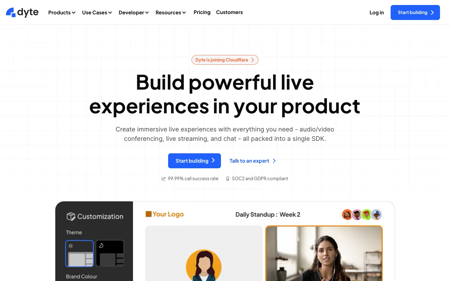 dyte.io - Landing Screenshot Preview