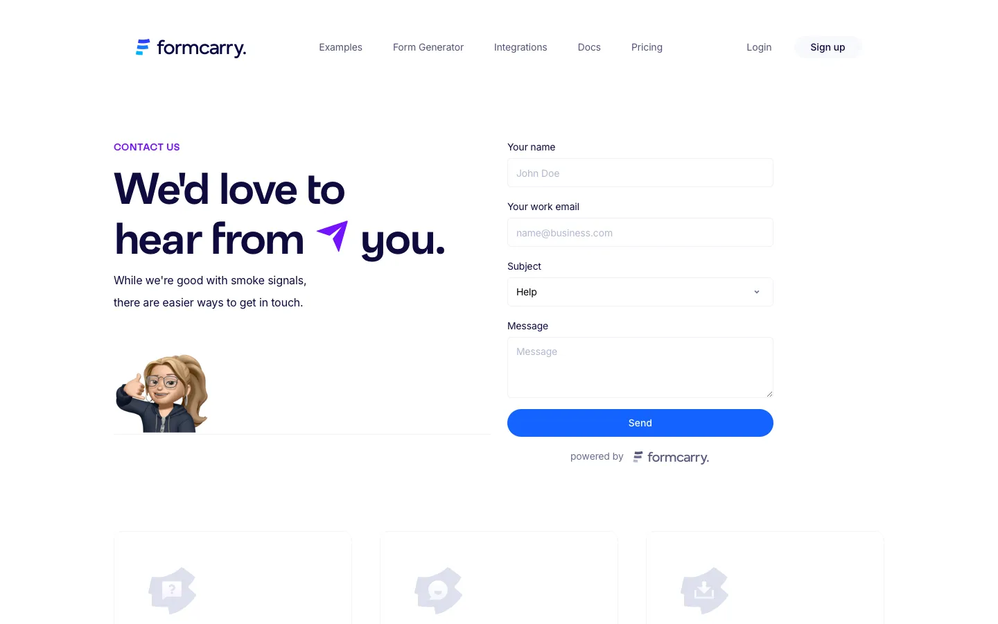 formcarry.com - Contact Screenshot Preview