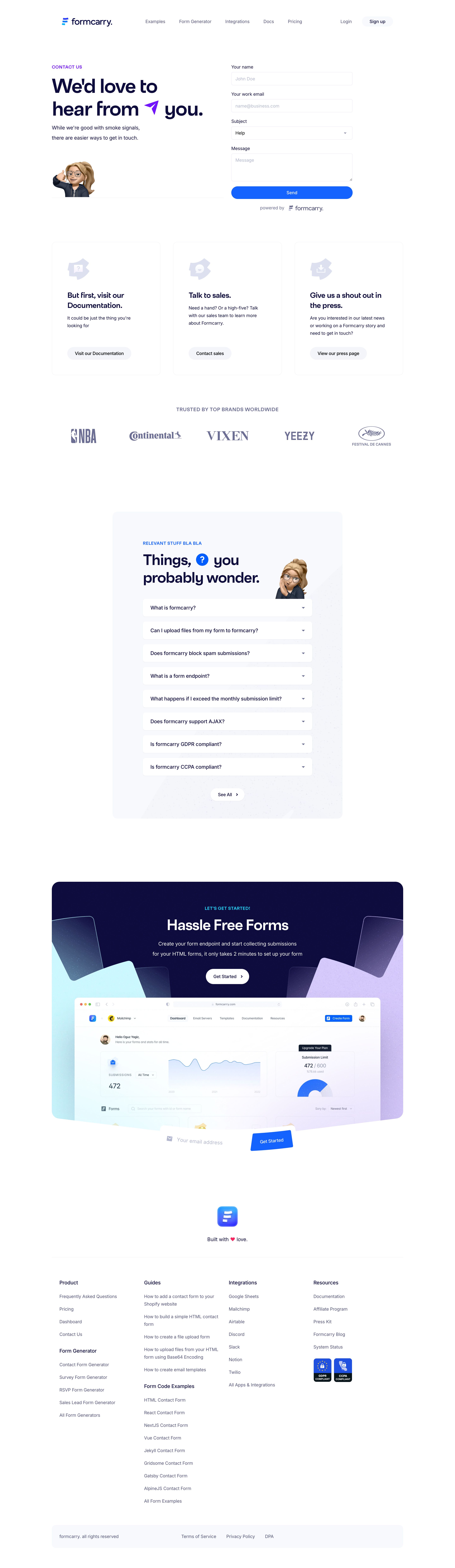 formcarry.com - Contact Us | Formcarry. - Desktop Screenshot