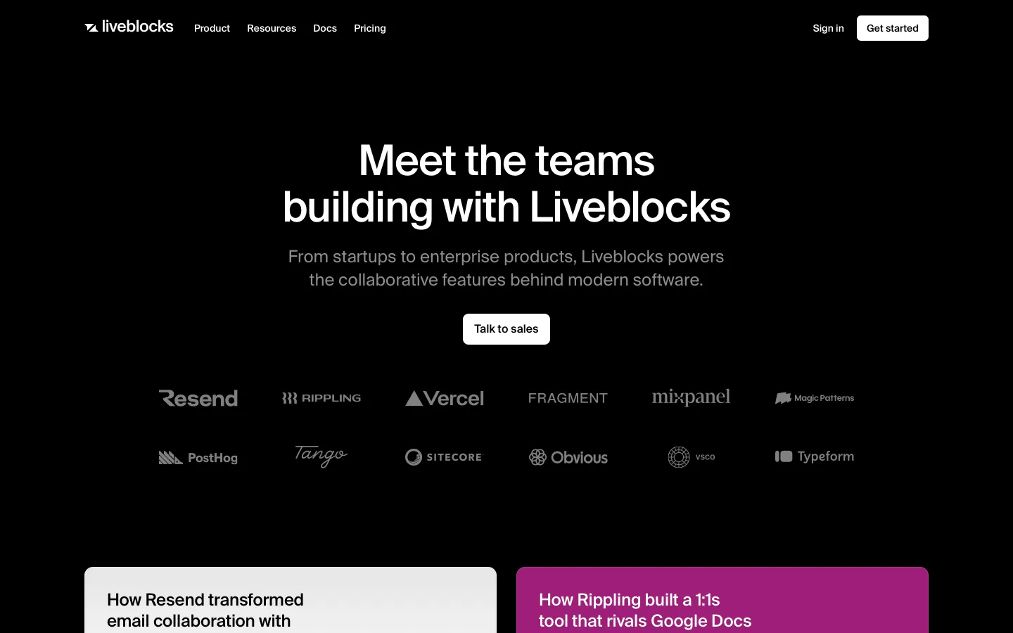 liveblocks.io - Customers Screenshot Preview