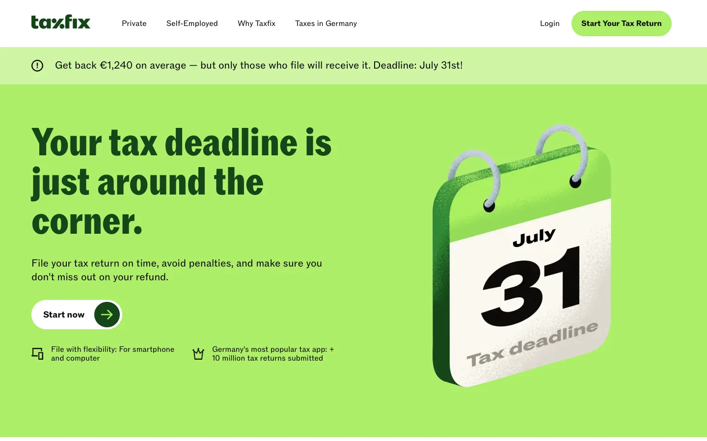 taxfix.de - Landing Screenshot Preview
