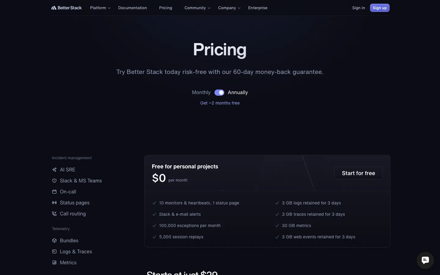 betterstack.com - Pricing Screenshot Preview