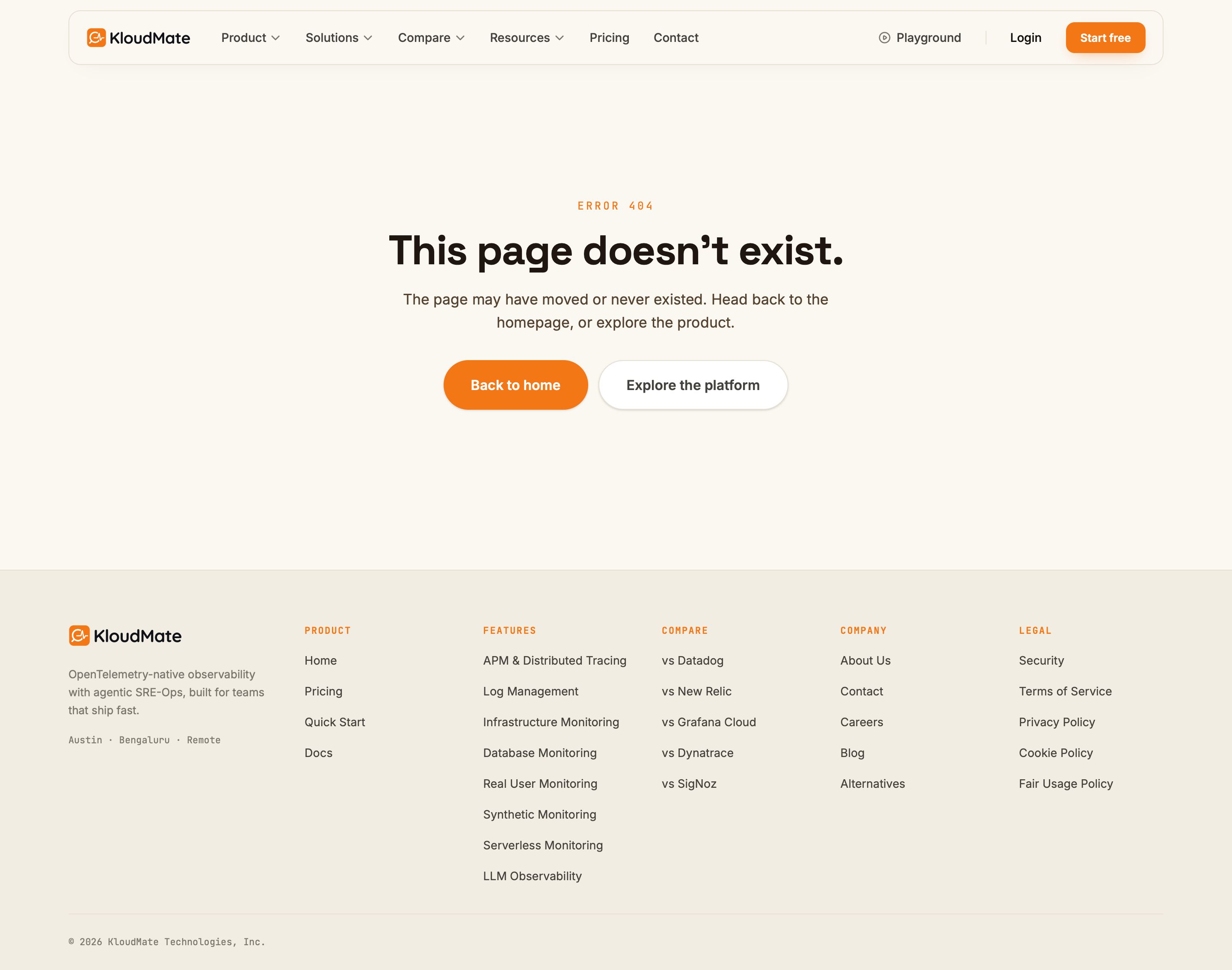 kloudmate.com - Page not found · KloudMate - Desktop - Tue Jul 28 2026 15:24:01 GMT+0000 (Coordinated Universal Time) Screenshot
