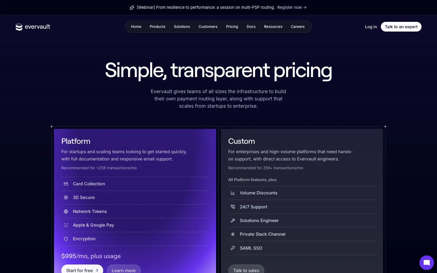 evervault.com - Pricing Screenshot Preview