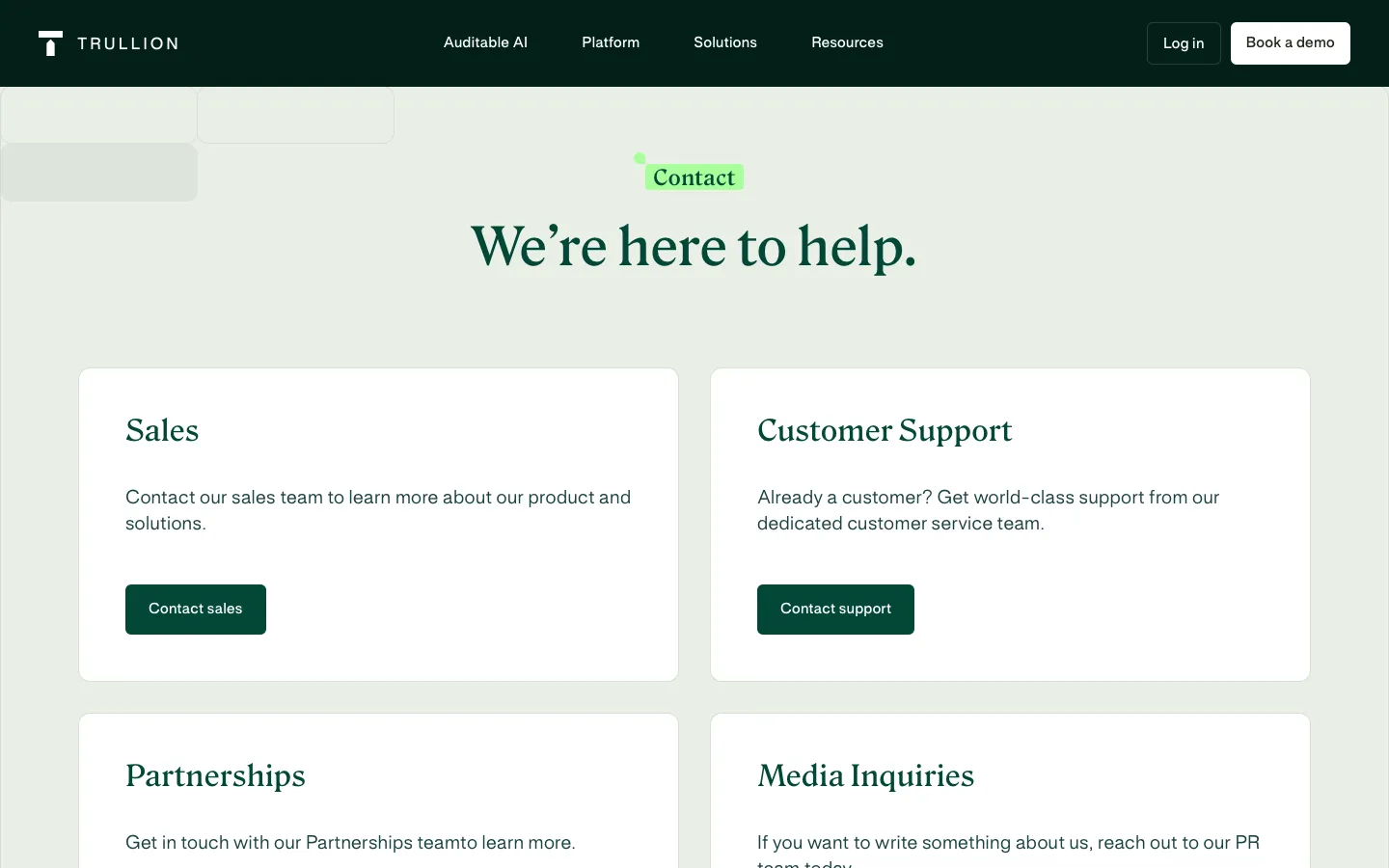 trullion.com - Contact Screenshot Preview