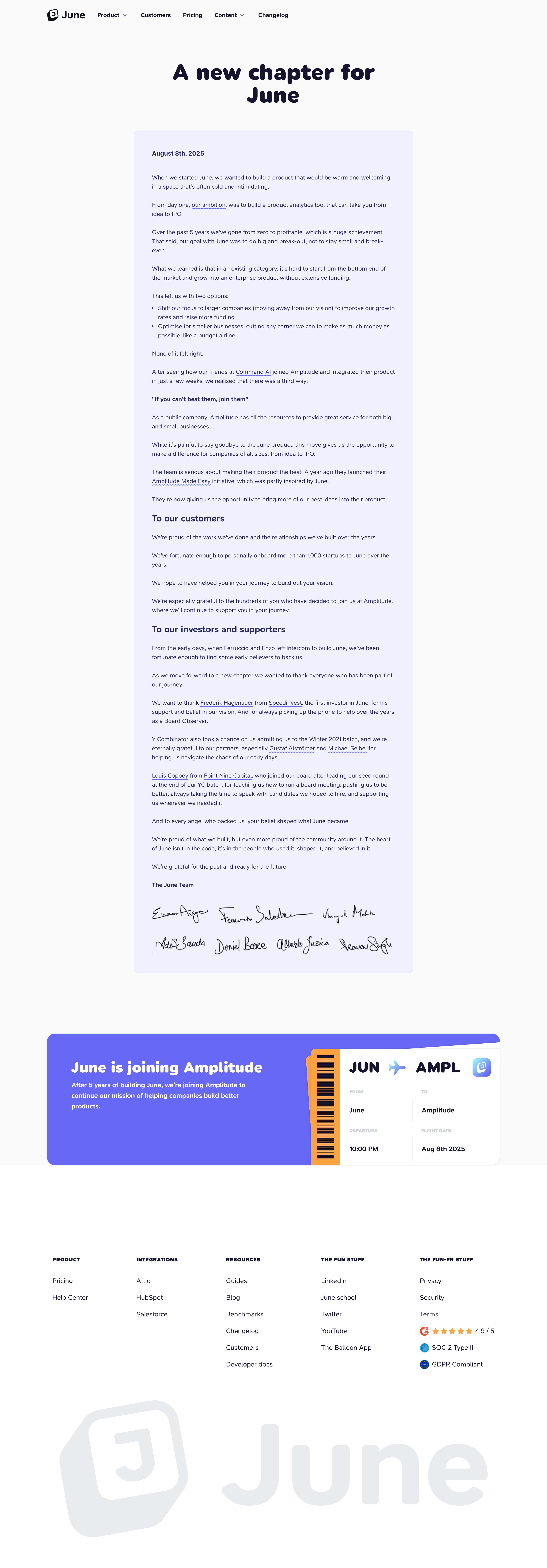 june.so - June - Product & Customer Analytics Software for B2B SaaS - Desktop - Wed Jul 29 2026 14:59:30 GMT+0000 (Coordinated Universal Time) Screenshot