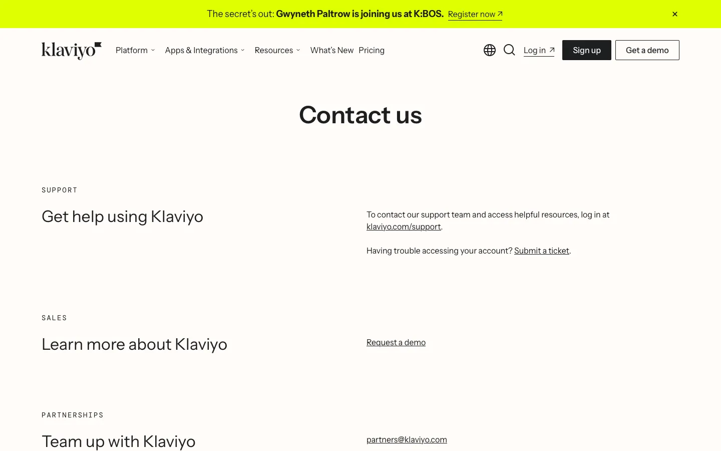 klaviyo.com - Contact Screenshot Preview