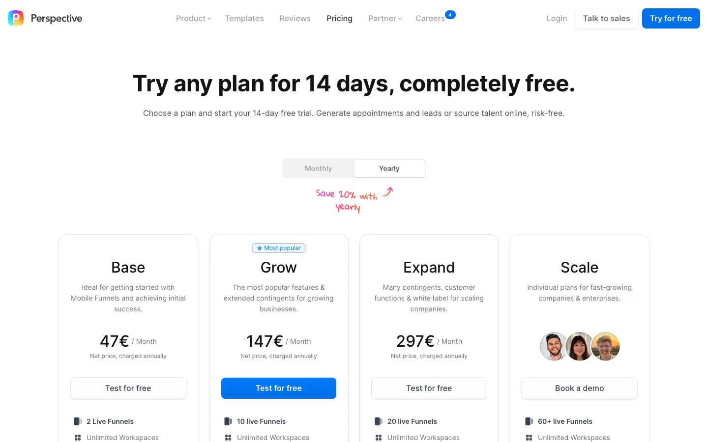 perspective.co - Pricing Screenshot Preview