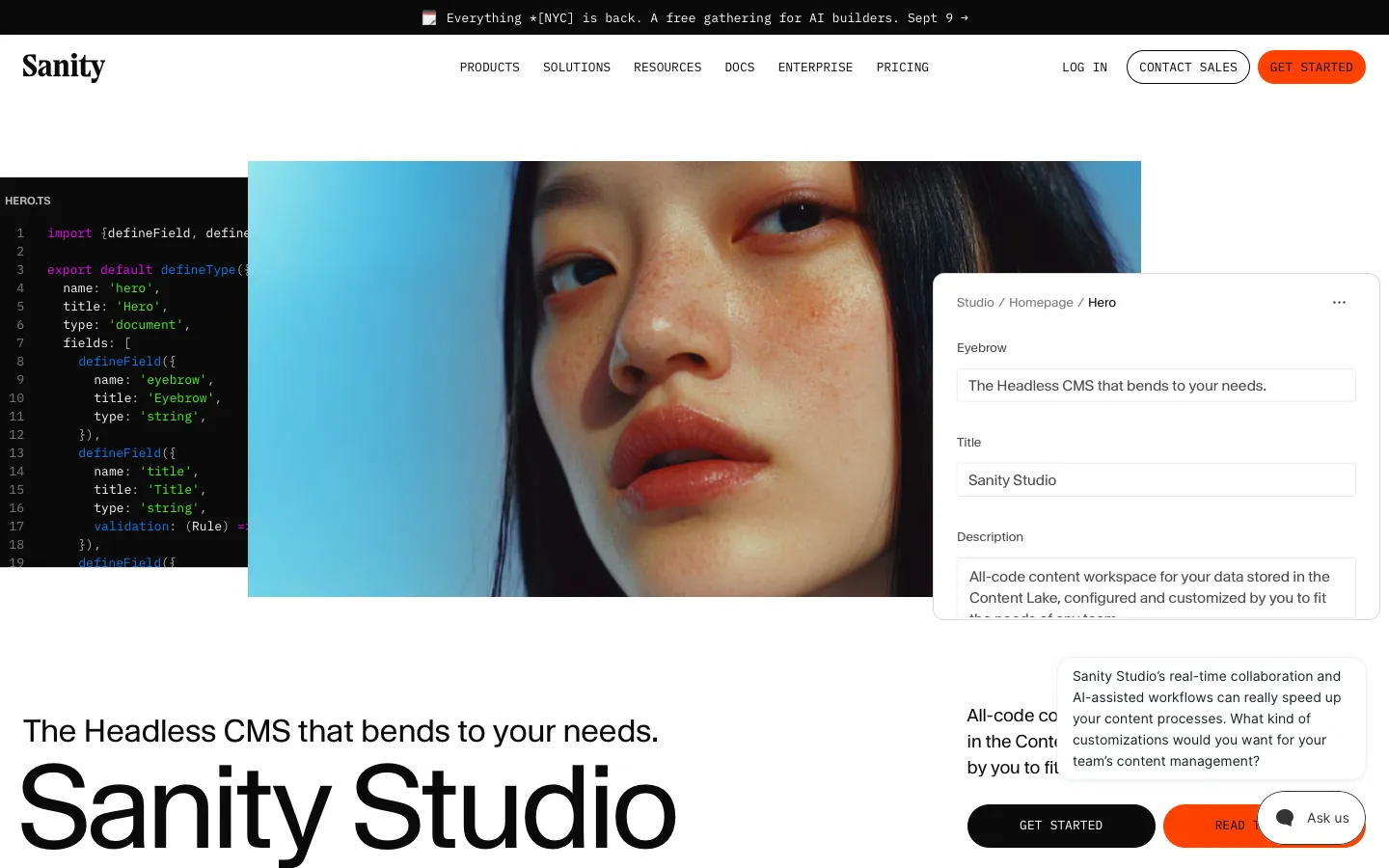 sanity.io - Product Screenshot Preview