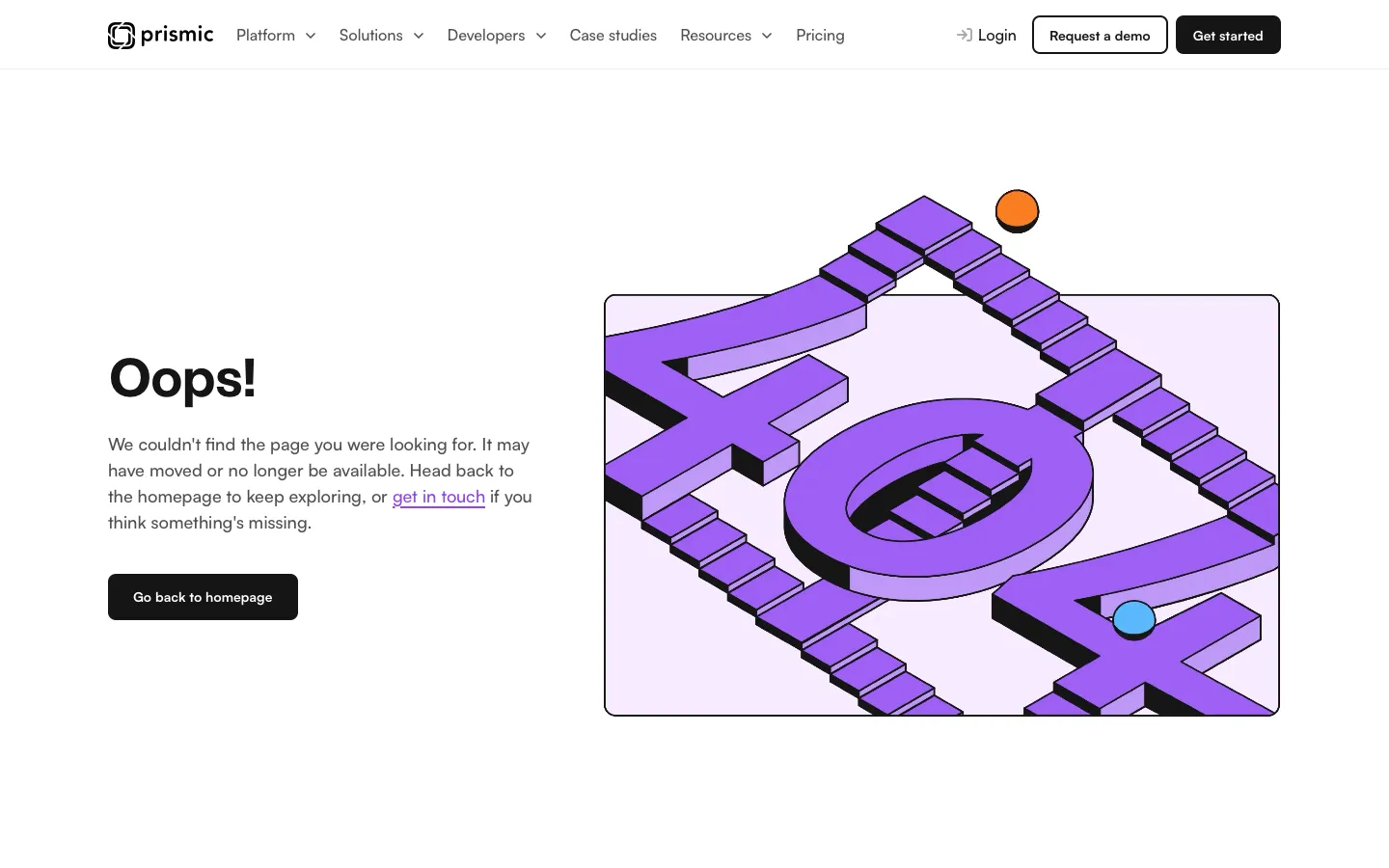 prismic.io - 404 Screenshot Preview