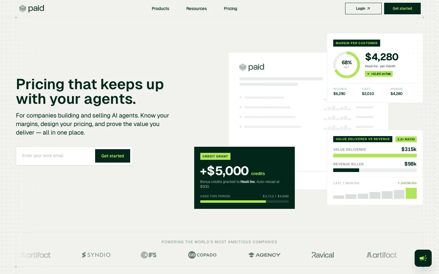 paid.ai - Landing Screenshot Preview