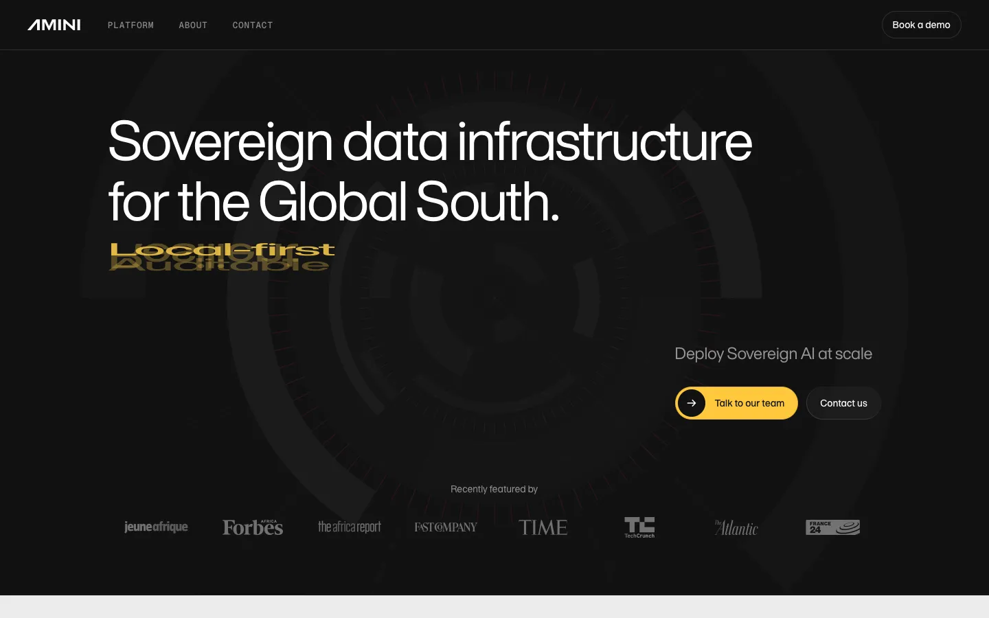amini.ai - Landing Screenshot Preview