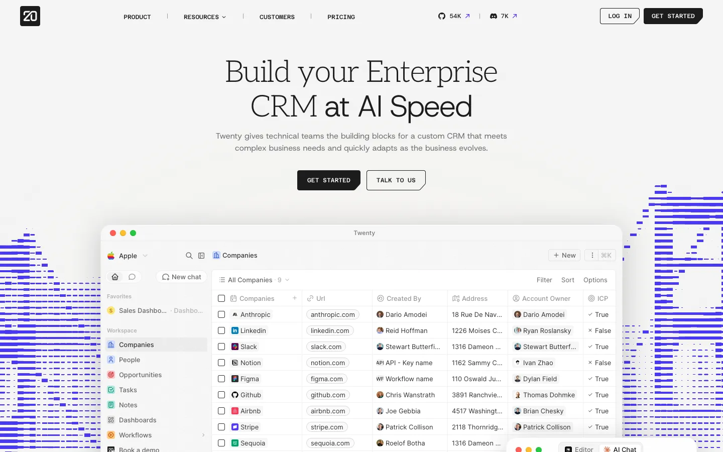 twenty.com - Landing Screenshot Preview