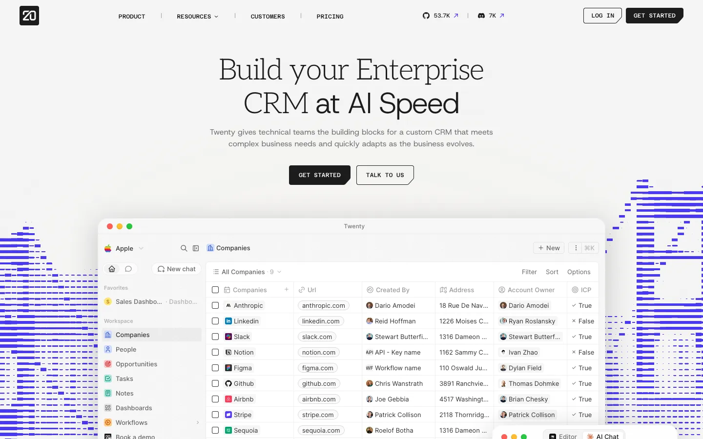 twenty.com - Landing Screenshot Preview