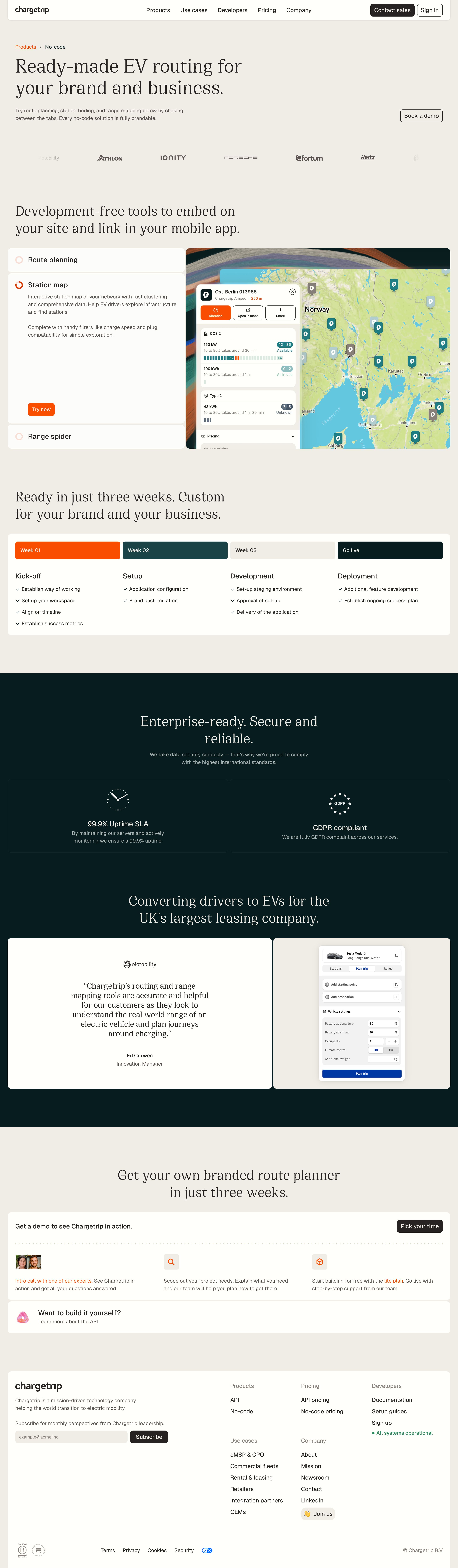 chargetrip.com - No-Code | White-label EV driver tools - Desktop Screenshot