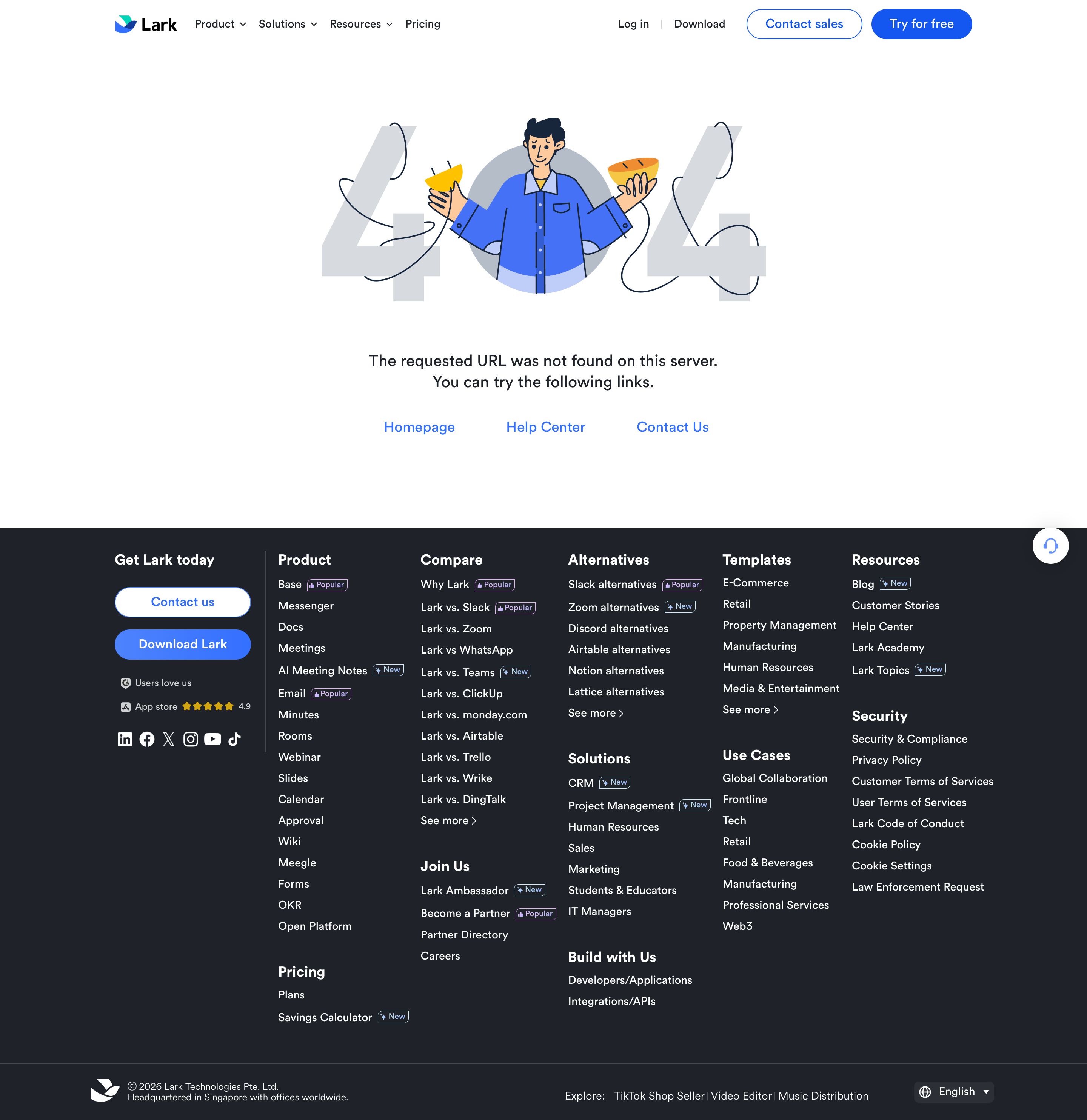 larksuite.com - 404 | Lark - Desktop - Tue Jul 28 2026 15:39:12 GMT+0000 (Coordinated Universal Time) Screenshot