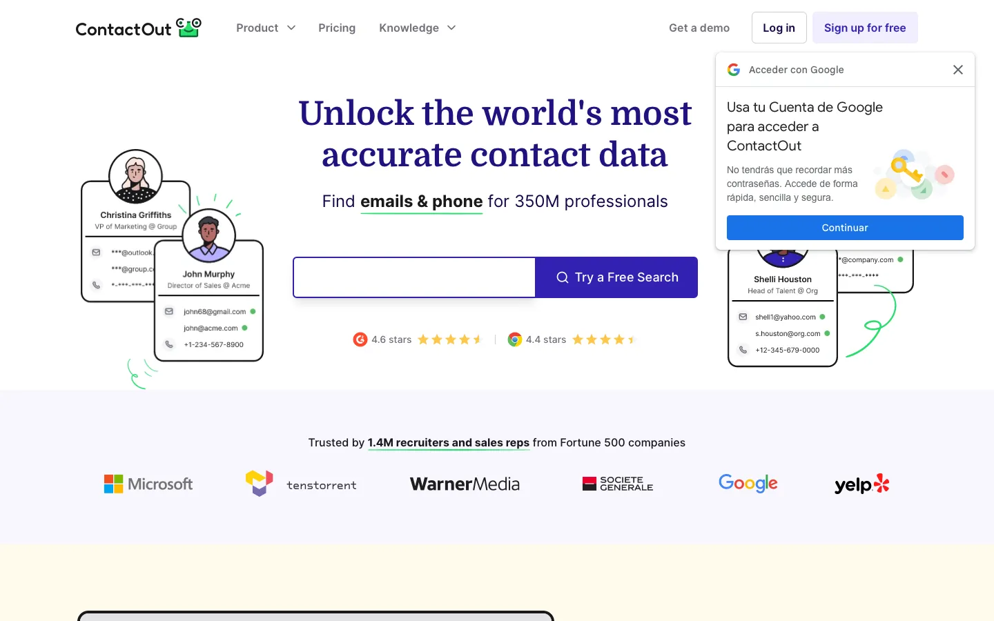 contactout.com - Landing Screenshot Preview