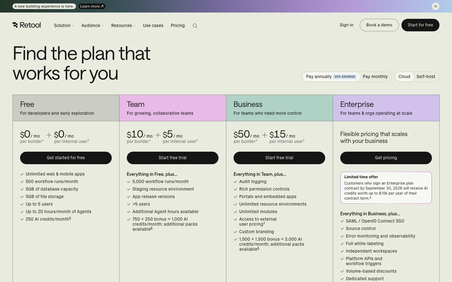 retool.com - Pricing Screenshot Preview