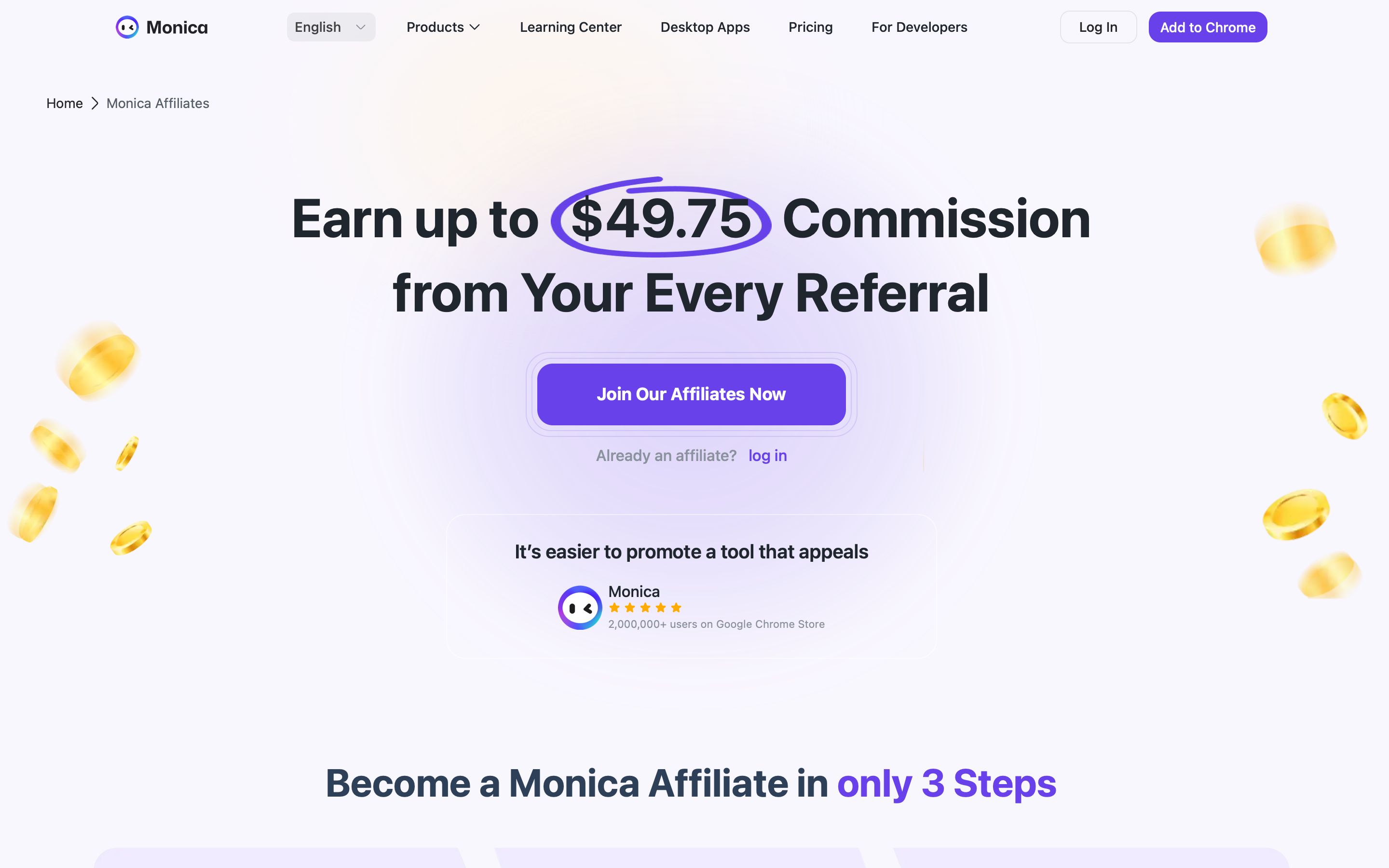 monica.im - Affiliate Program | Monica - Desktop Screenshot