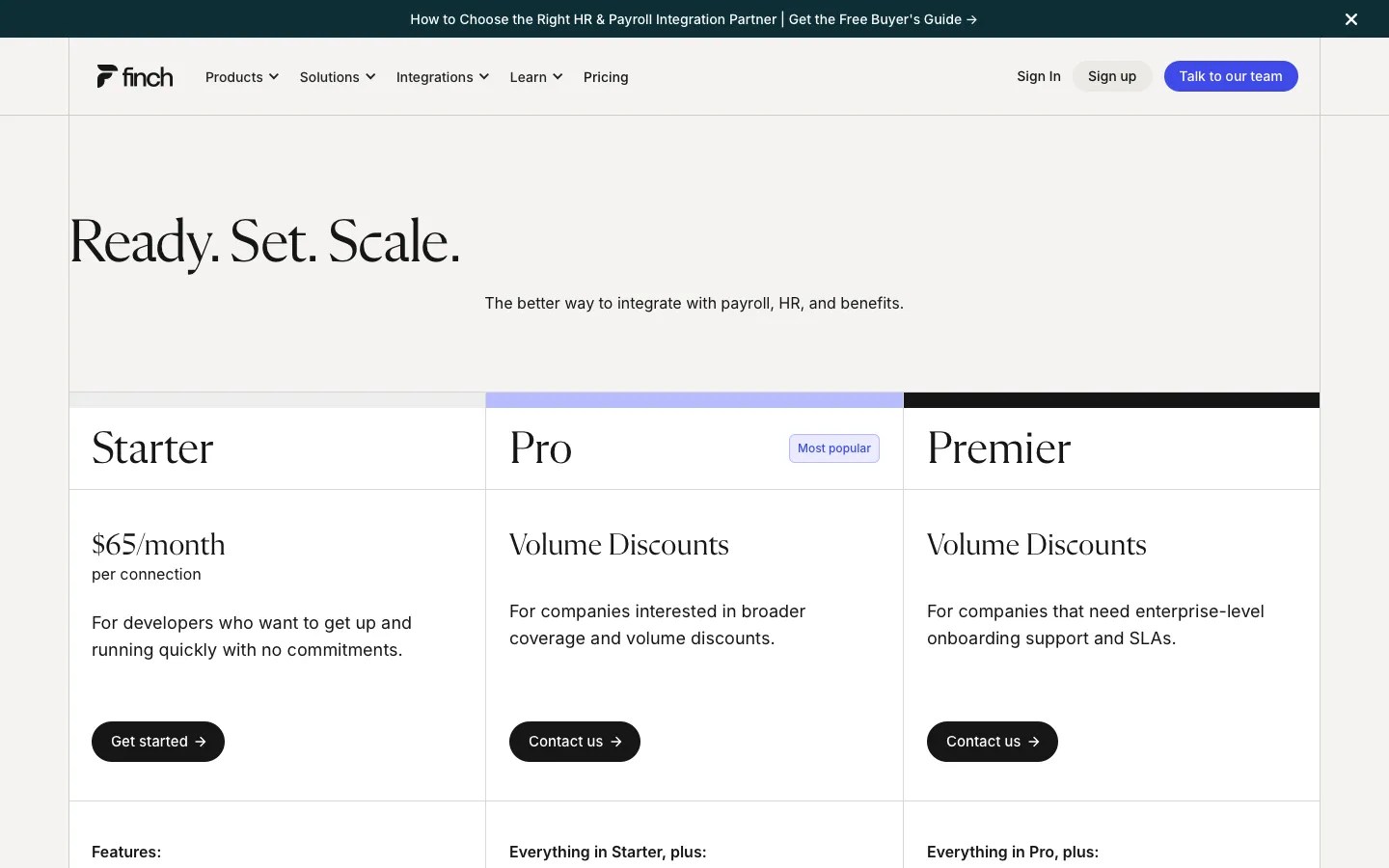 tryfinch.com - Pricing Screenshot Preview