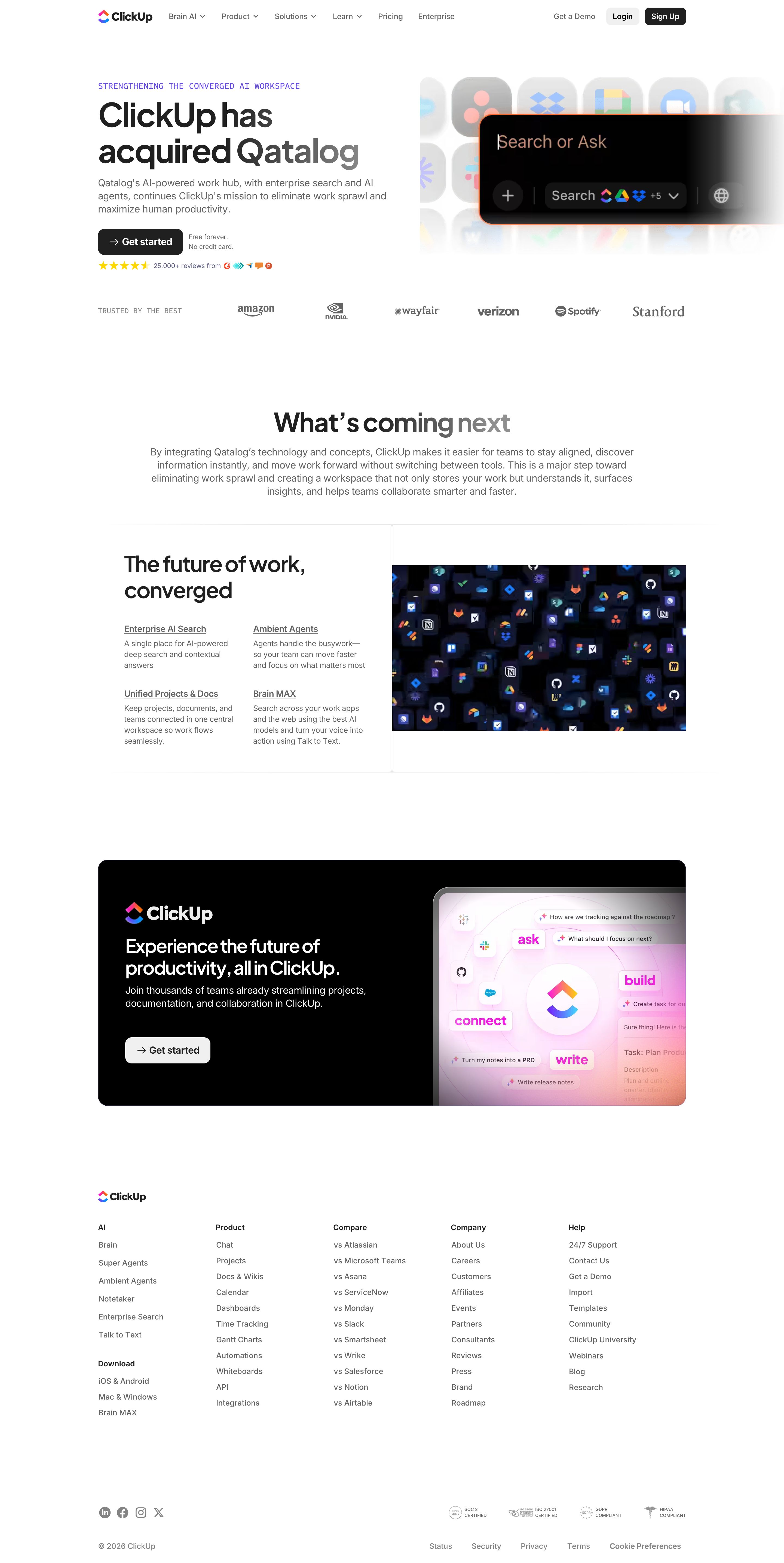 qatalog.com - ClickUp Acquires Qatalog - Desktop - Wed Jul 29 2026 22:41:36 GMT+0000 (Coordinated Universal Time) Screenshot
