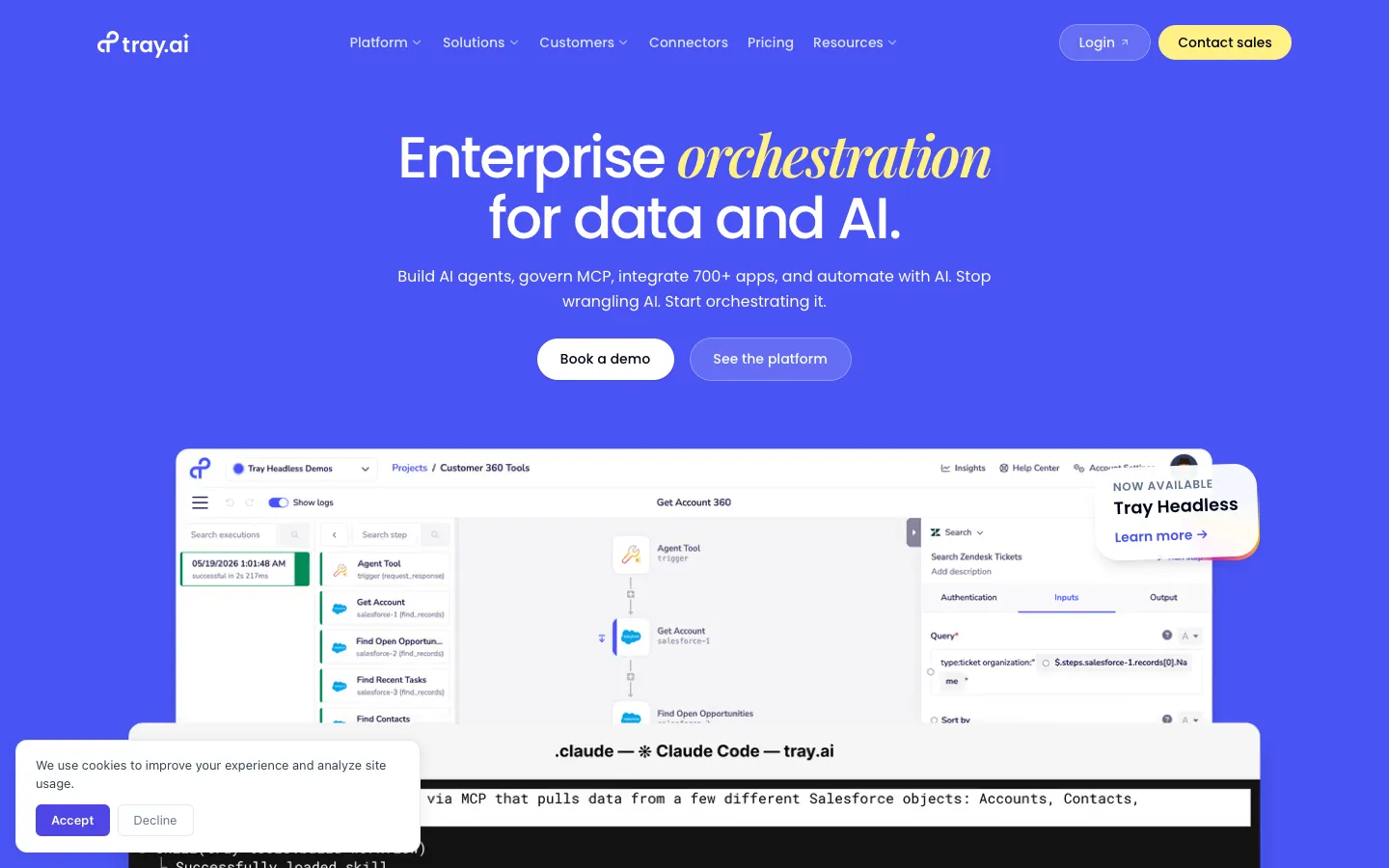 tray.io - Landing Screenshot Preview