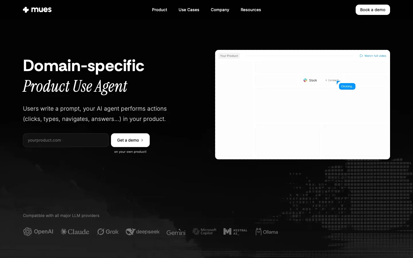 mues.ai - Landing Screenshot Preview