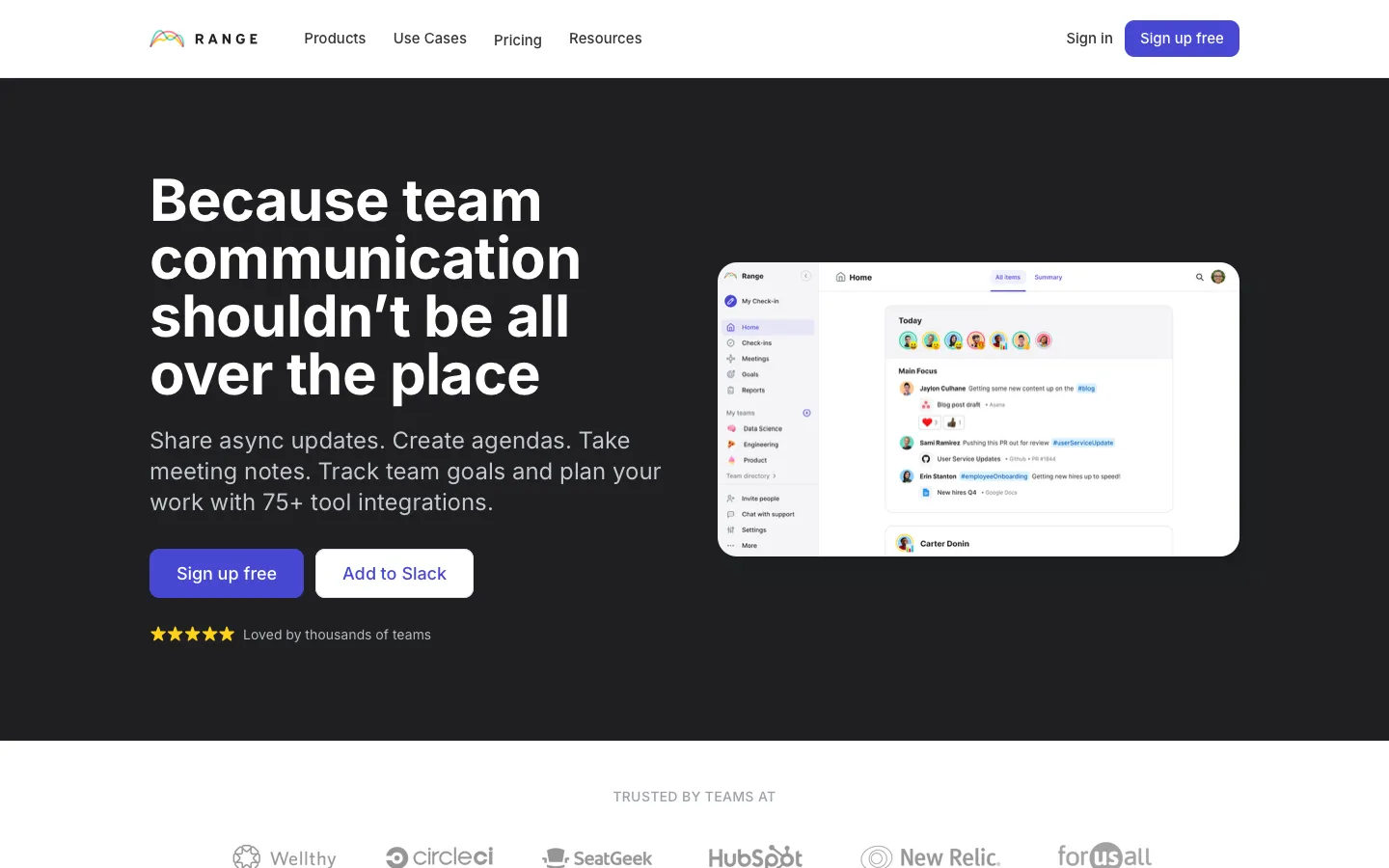 range.co - Landing Screenshot Preview