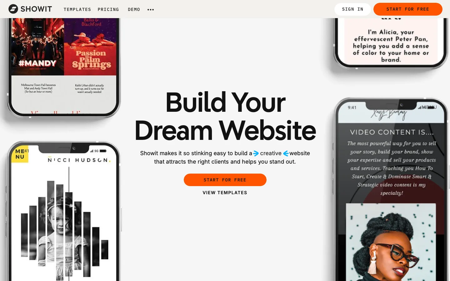 showit.com - Landing Screenshot Preview