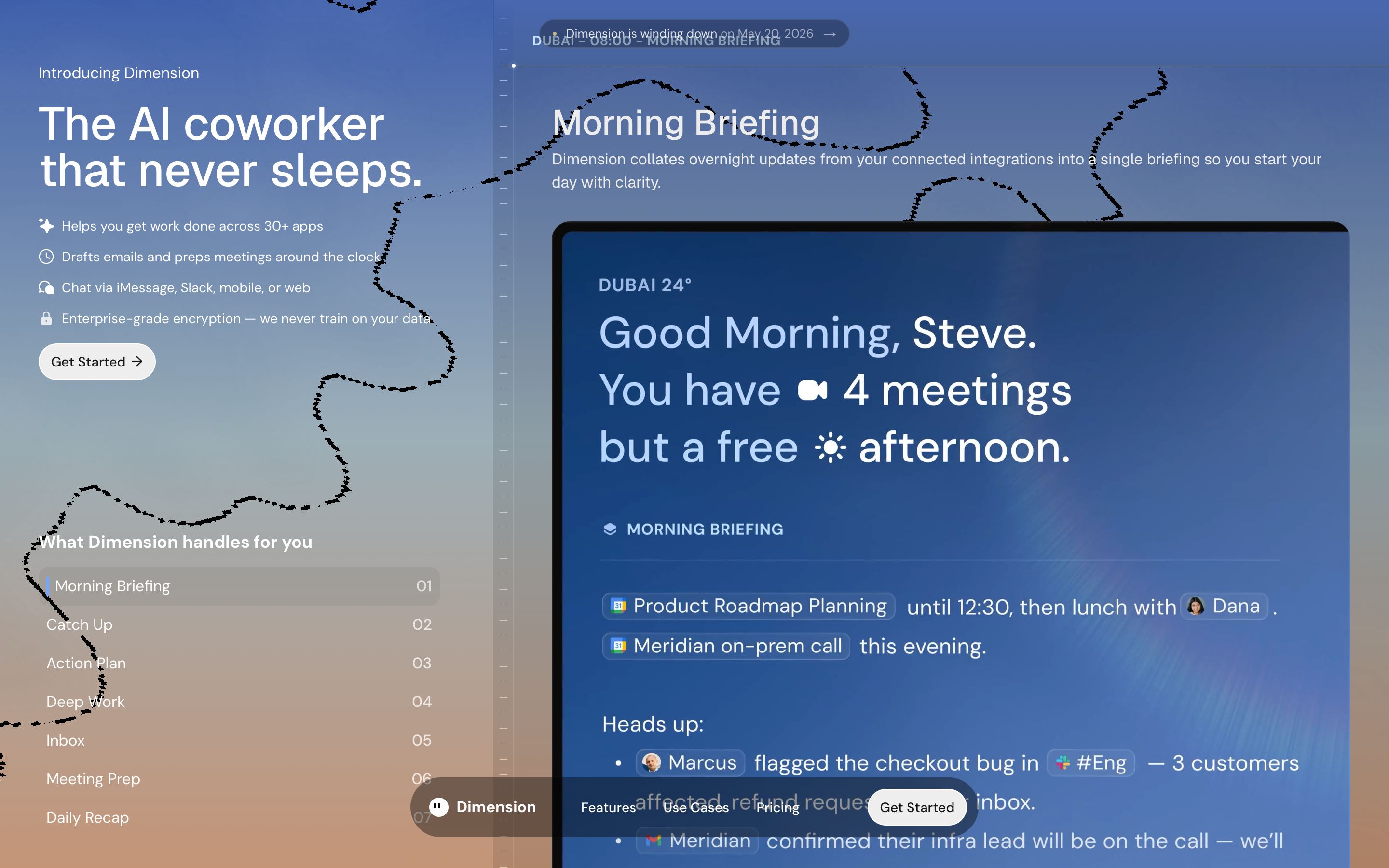 dimension.dev - Dimension — Your AI work assistant - Desktop Screenshot