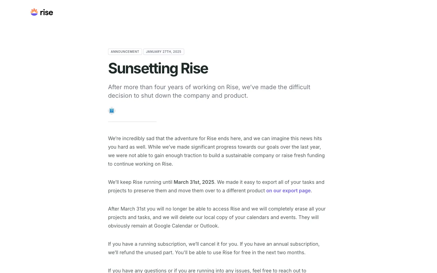 risecalendar.com - Landing Screenshot Preview