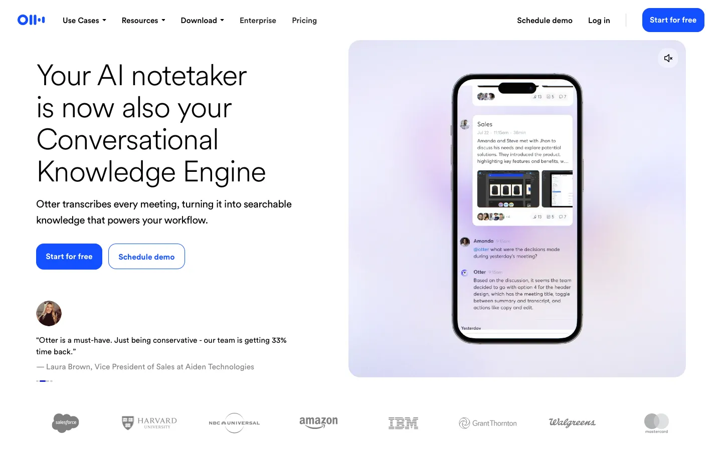 otter.ai - Landing Screenshot Preview
