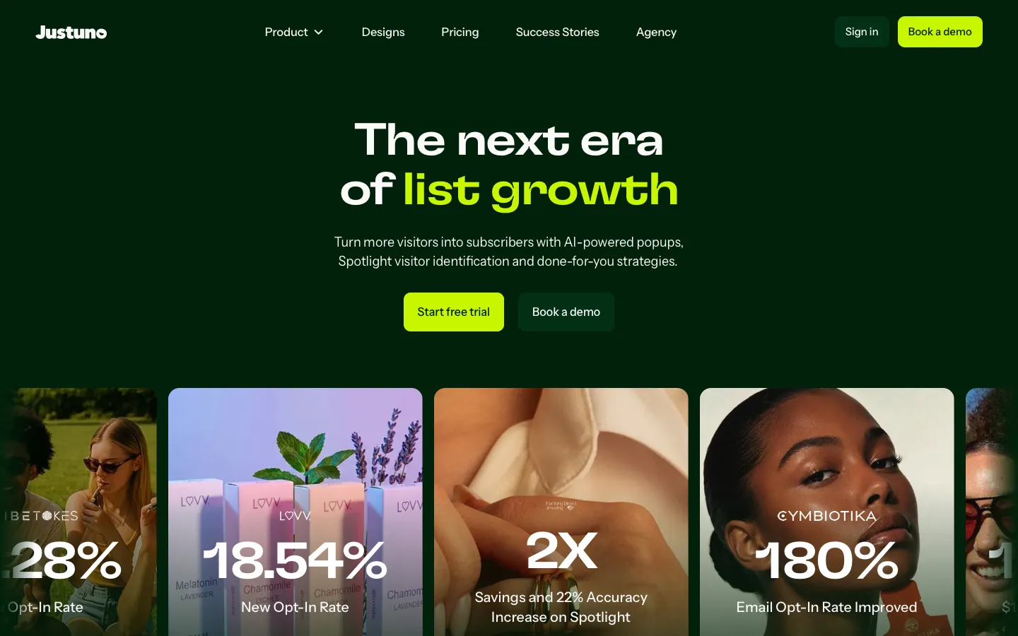 justuno.com - Landing Screenshot Preview