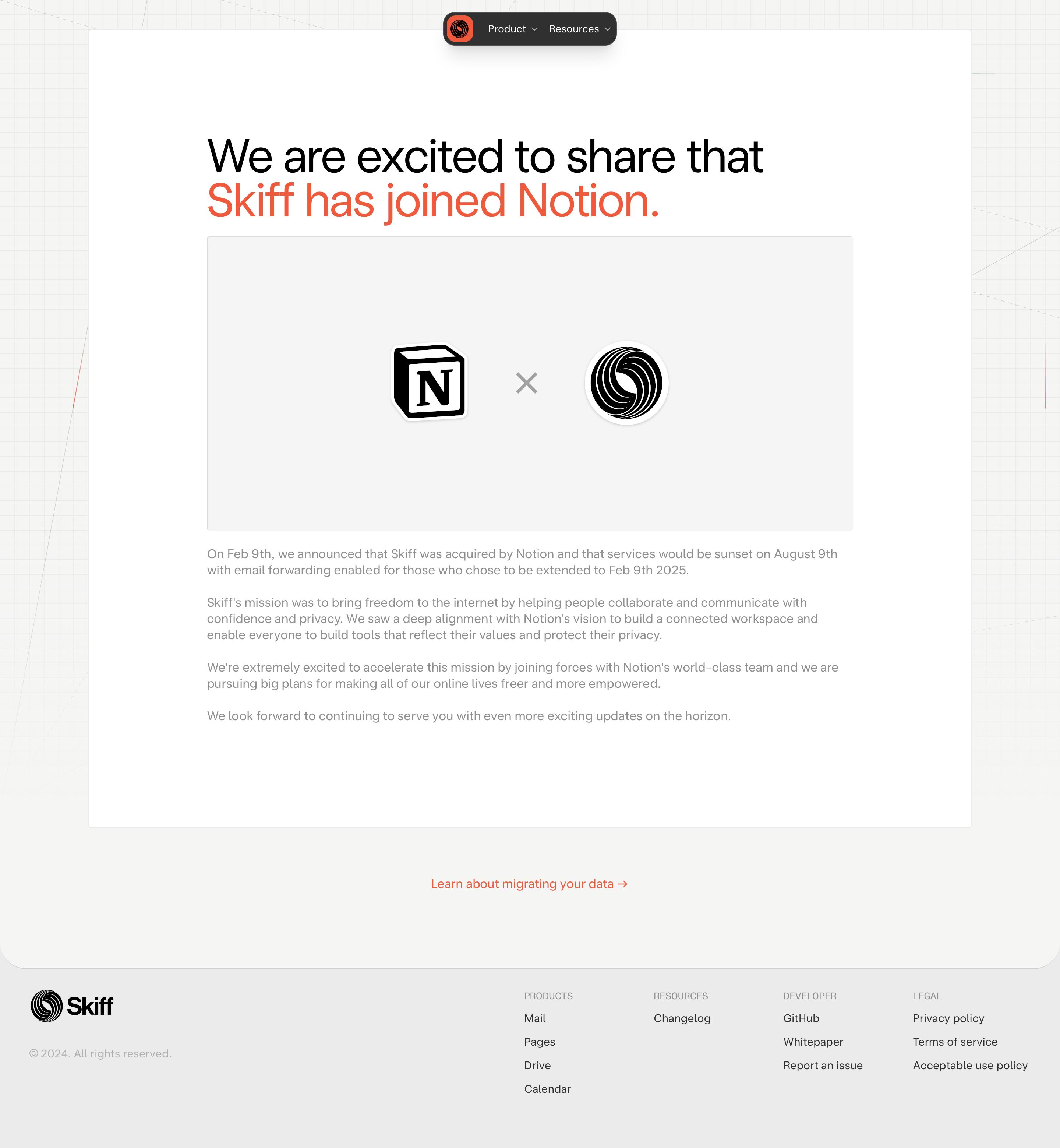 skiff.com - Skiff - Private, encrypted, secure email - 10 GB free - Desktop Screenshot