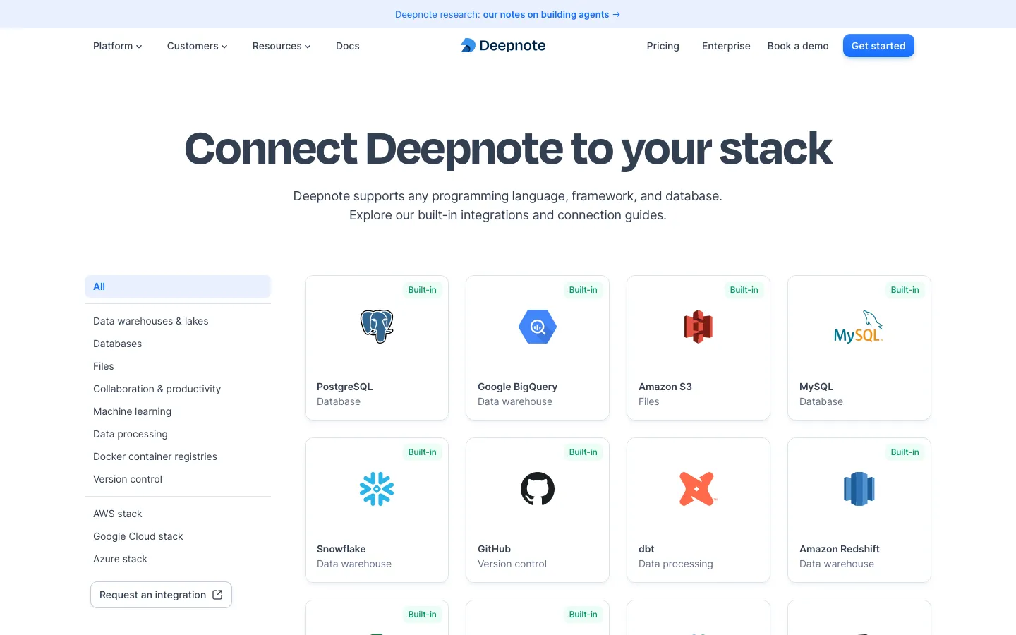 deepnote.com - Integrations Screenshot Preview