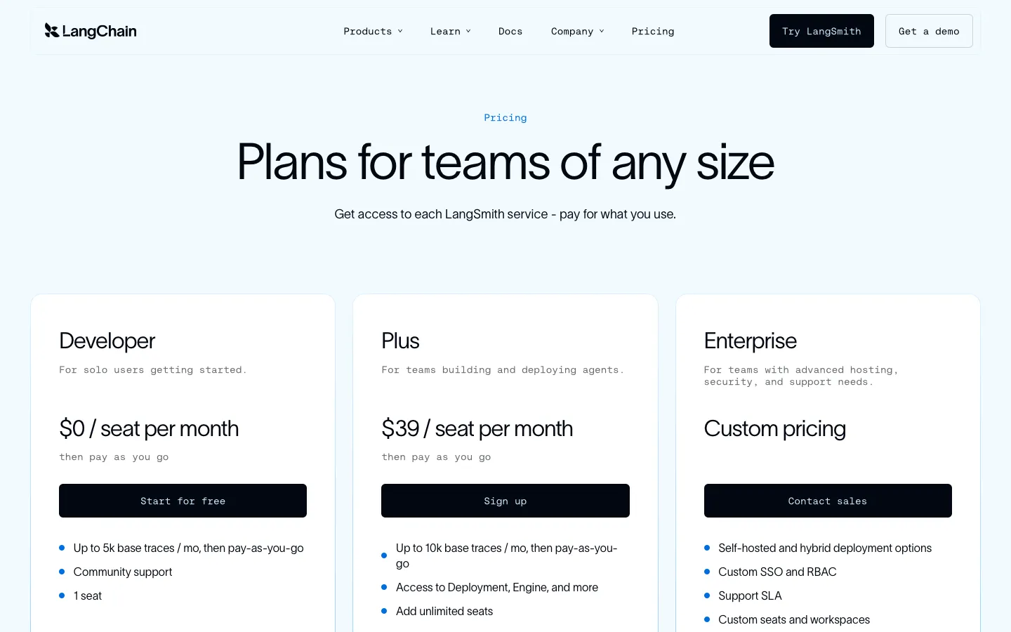 langchain.com - Pricing Screenshot Preview