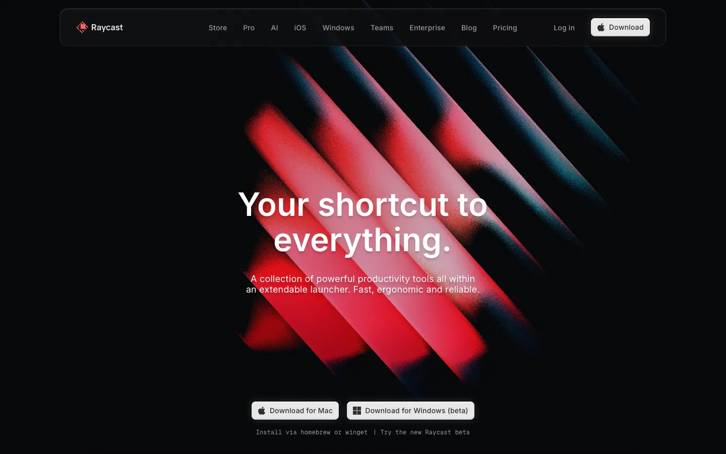 raycast.com - Landing Screenshot Preview