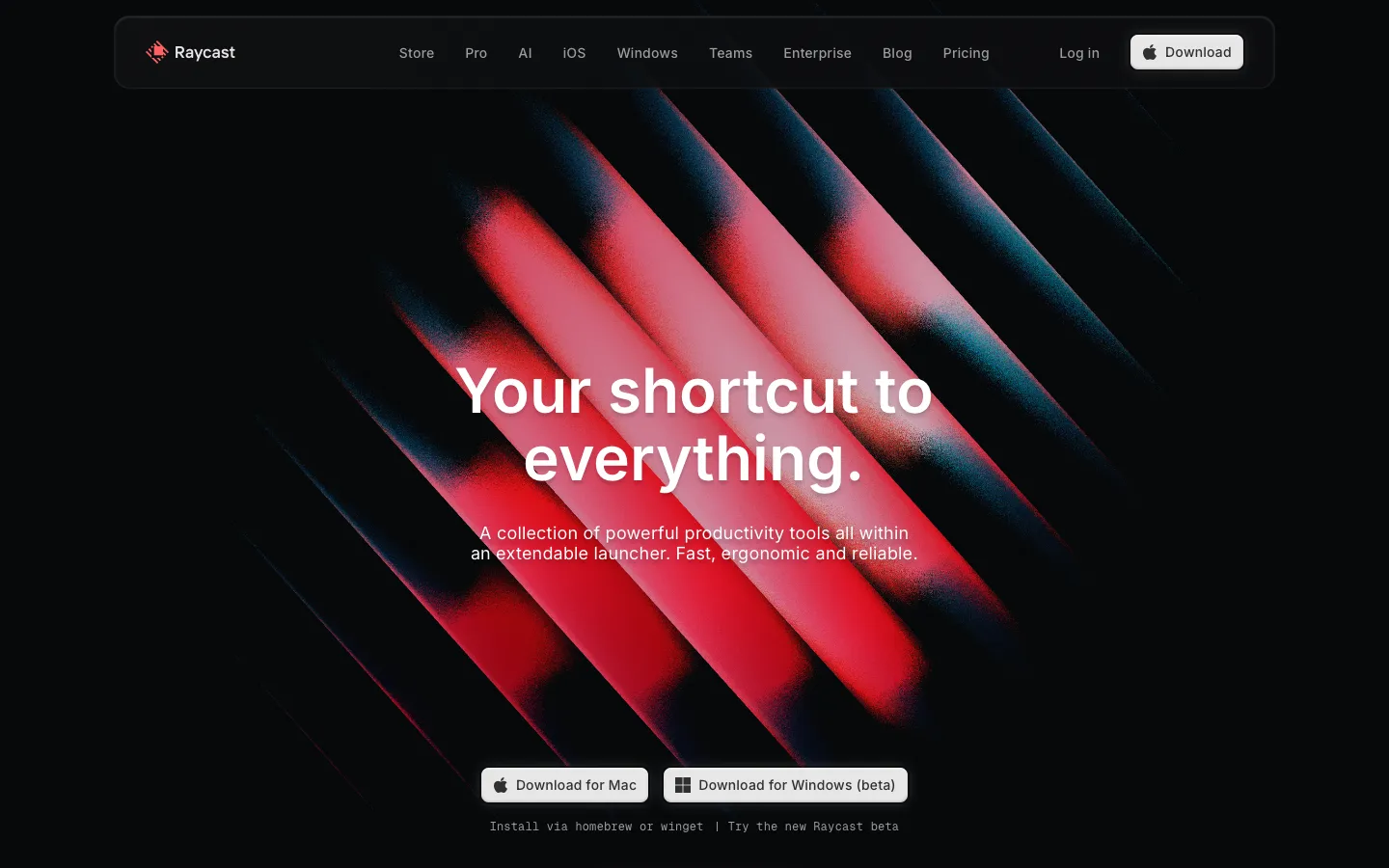 raycast.com - Landing Screenshot Preview