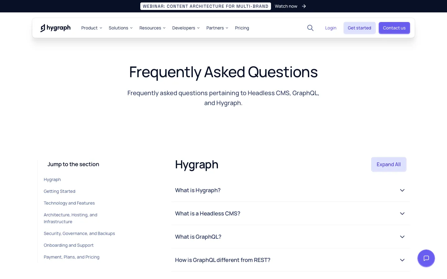 hygraph.com - FAQs Screenshot Preview