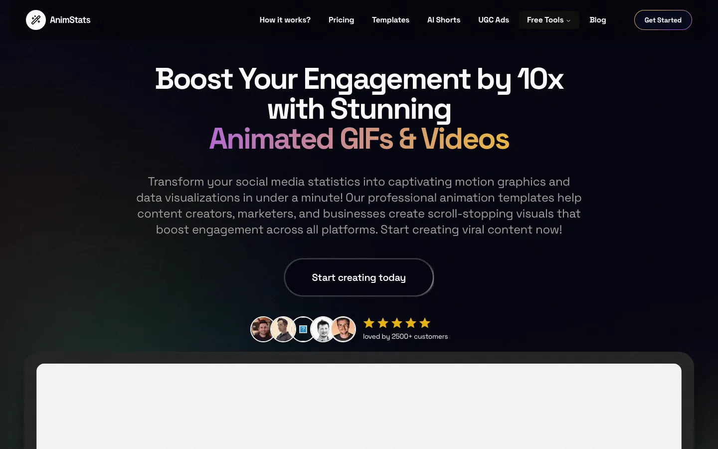 animstats.com - Landing Screenshot Preview