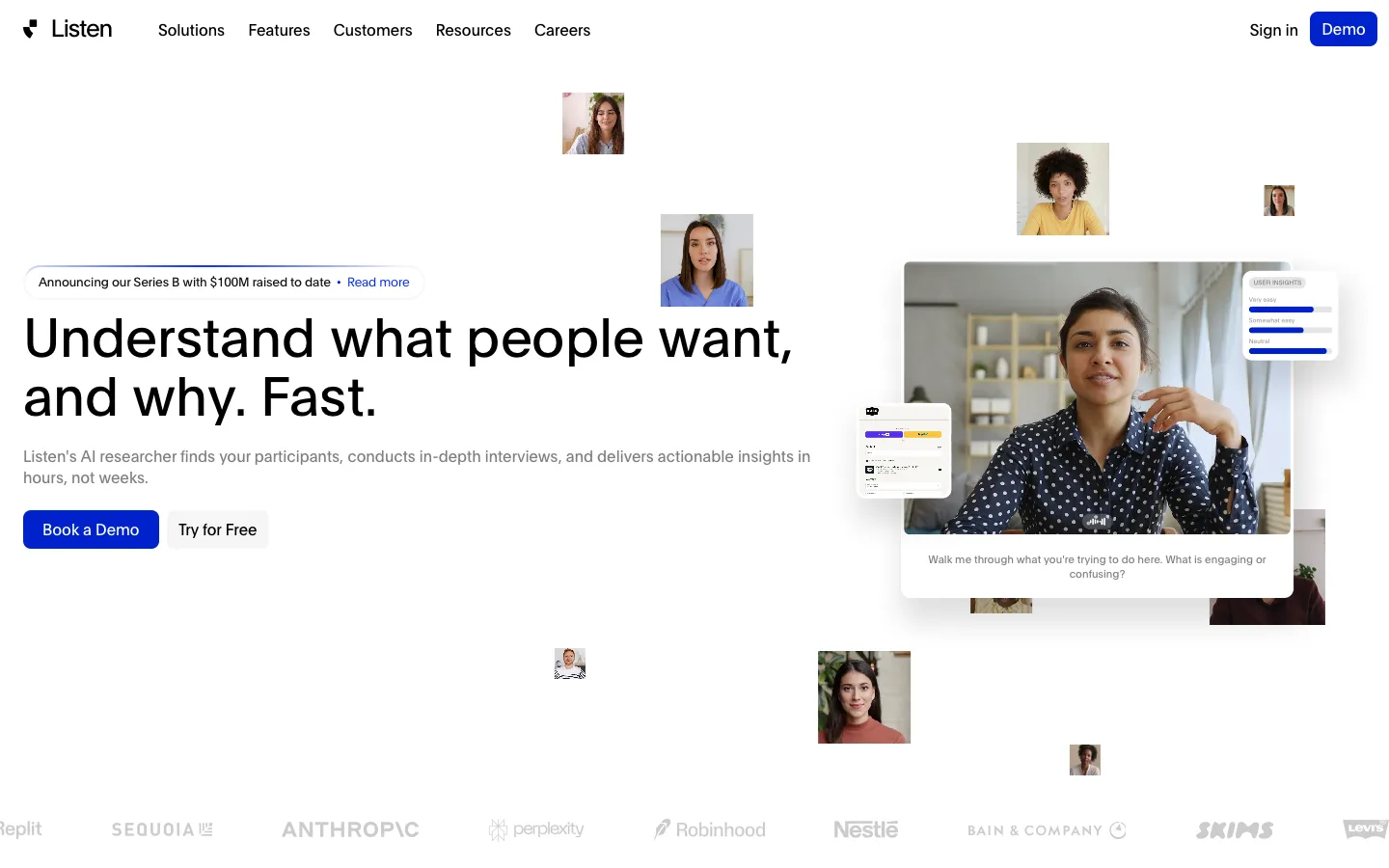 listenlabs.ai - Landing Screenshot Preview