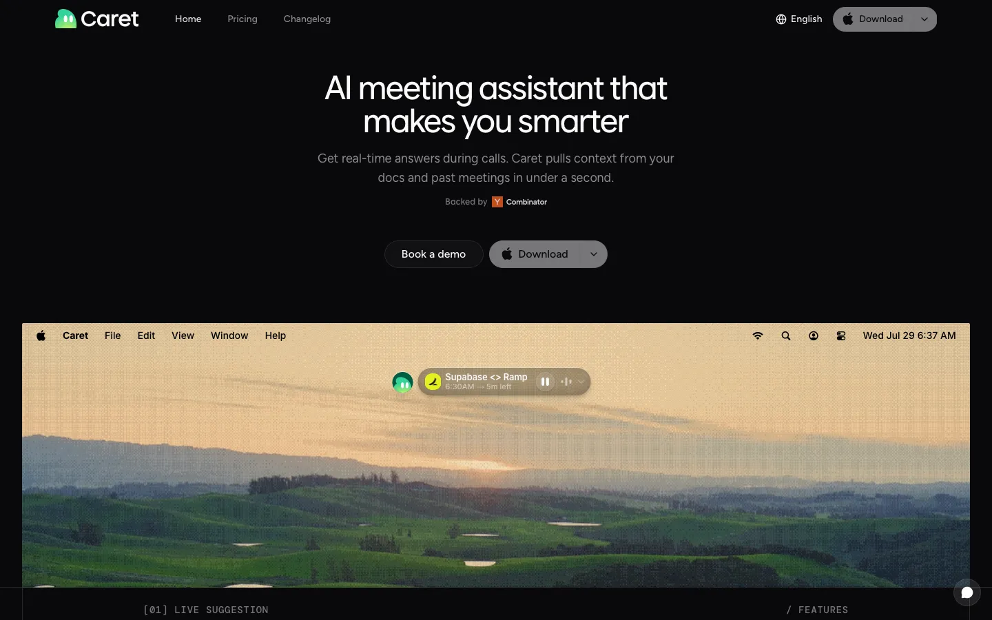 caret.so - Landing Screenshot Preview