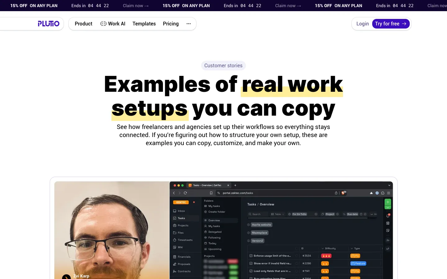 plutio.com - Customers Screenshot Preview