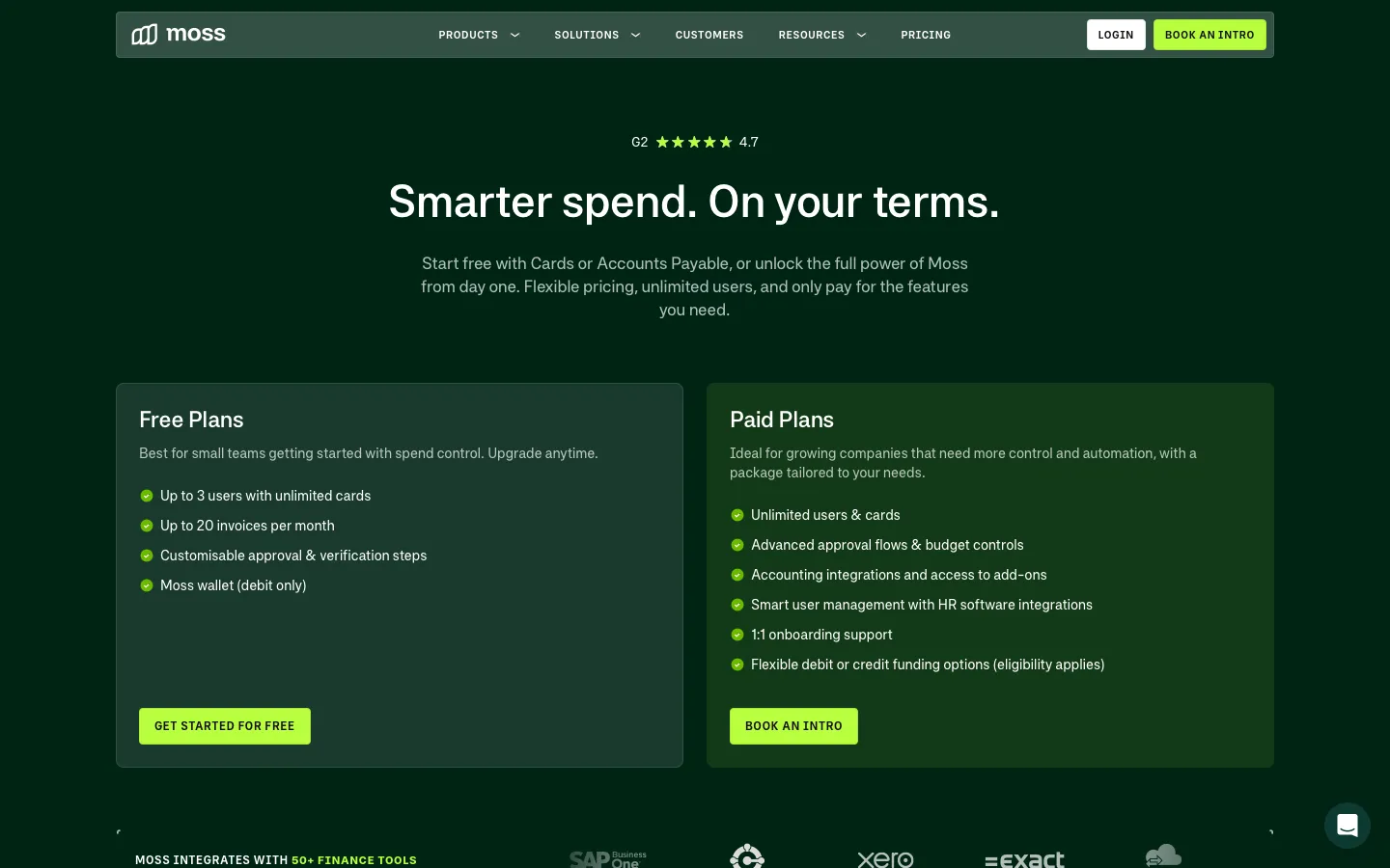 getmoss.com - Pricing Screenshot Preview