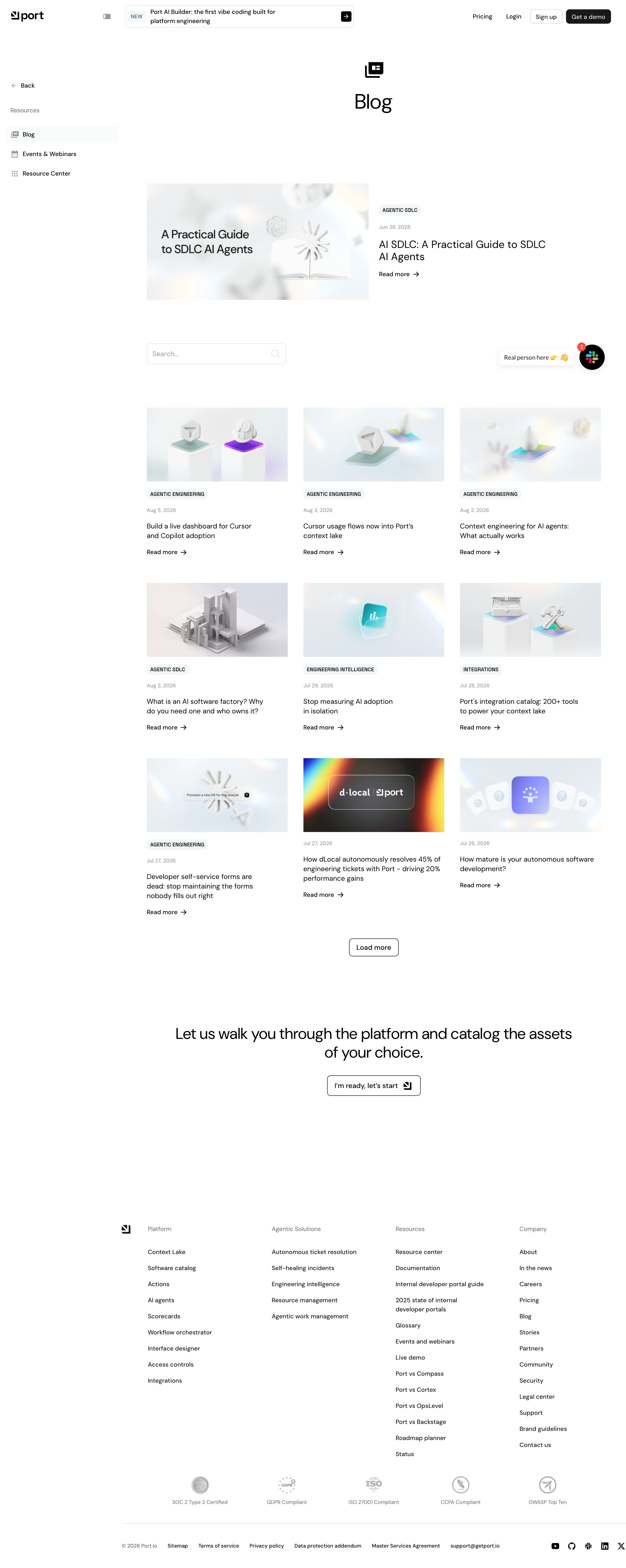 getport.io - Port.io Blog | Agentic SDLC Platform Insights & Research - Desktop - Tue Aug 04 2026 22:08:20 GMT+0000 (Coordinated Universal Time) Screenshot