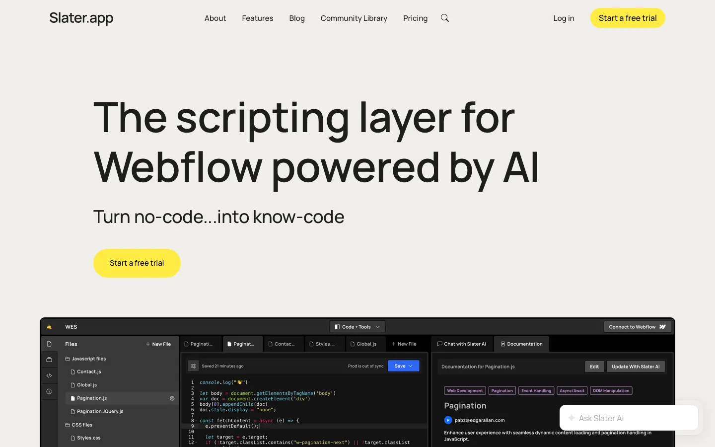 slater.app - Landing Screenshot Preview