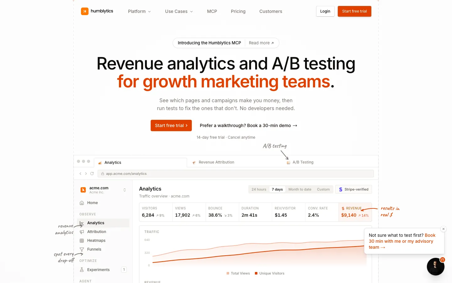 humblytics.com - Landing Screenshot Preview