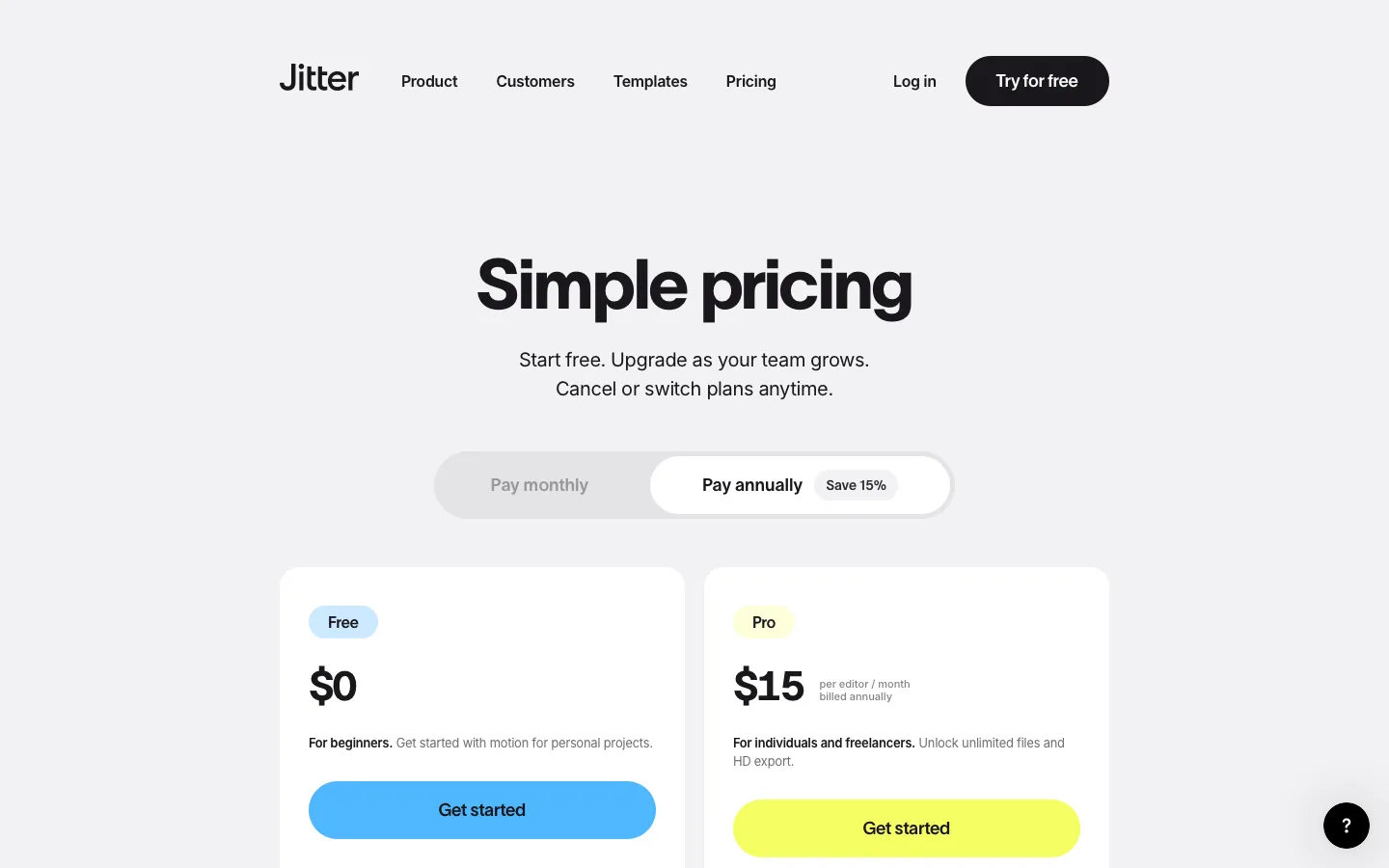 jitter.video - Pricing Screenshot Preview