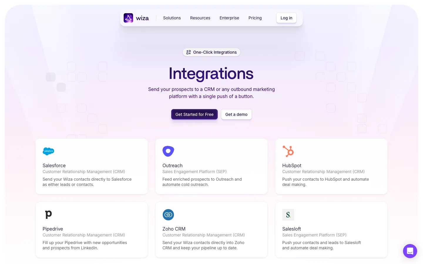 wiza.co - Integrations Screenshot Preview